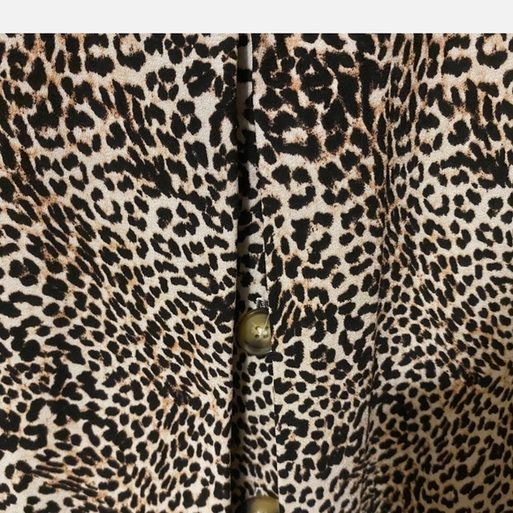 Leopard Print Button-Up Blouse - Picture 3 of 4